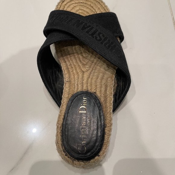 Dior Granville Cotton Espadrille Sandals - Picture 4 of 6